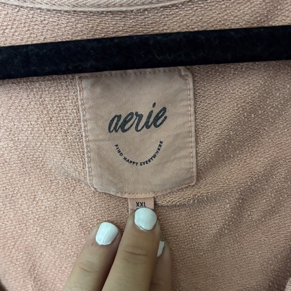 Aerie Peach V-Neck Sweatshirt - Picture 2 of 3